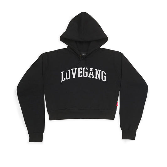 COLLEGE '20 - LADIES CROP HOODIE (BK)